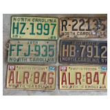 6 Assorted Vintage License Plates