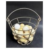 20+ Assorted Golf Balls & Wire Basket