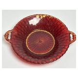 Vintage Indiana Glass Honeycomb Design 9.25" Red