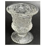 EAPG Toothpick Holder Urn Vase Clear Glass Daisy