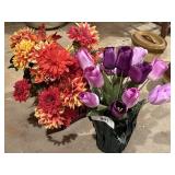 Assorted Artificial Flower Arrangements