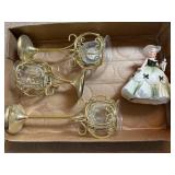 Assorted Items Including Candle Holders, Planter