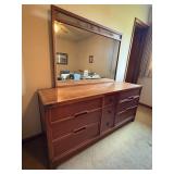 Drexel Walnut 9 Drawer Dress w/ Mirror