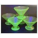 Uranium Glass Swirl Sherbets