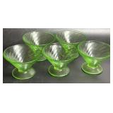 Uranium Glass Swirl Sherbets