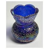 Cobalt Iridescent Carnival Glass Toothpick
