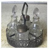 6ï¿½ Vintage Clear Glass Cruet Set Salt & Pepper