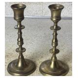 Set Of 2 Vintage Brass Candle Sticks