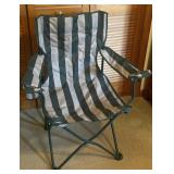 Green Striped Folding Chair W/ Bag