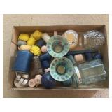 Tray Lot Of Assorted Candles, Candle Holders &