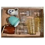 Tray Lot Consisting Of Assorted Cups, Creamer &