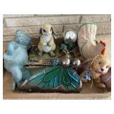 Assorted Items Including Garden Decor Frog &