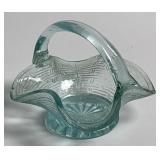 Blue Glass Weave Pattern Basket