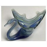 Vintage Sooner Glass Swan Centerpiece/Fruit Bowl,