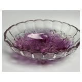 Indiana Fruit Garland Style Pink Glass Footed