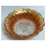 Vintage Marigold Carnival Glass Scallop Edge