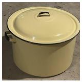 Vintage Large Enamelware Stock Pot