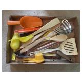 Tray Lot Of Of Assorted Kitchen Utensils & More