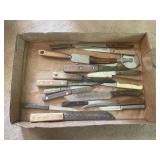 Tray Lot Of Assorted Knives, Pizza Cutter & More