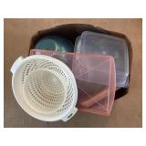 Tray Lot Of Assorted Plastic Containers,