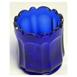 Vintage Cobalt Blue Glass Toothpick Holder With
