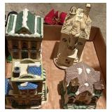 4 Assorted Lighted Christmas Houses