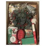 Tray Lot Of Assorted Christmas Decor