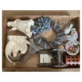 Tray Lot Consisting Of Angel Home Decor, Fishing