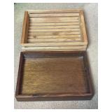 (2) Wooden Serving Trays