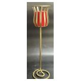 19ï¿½ Pillar Candle Holder Solid Wrought Iron Gold