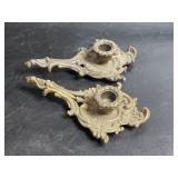 2 Vintage French Baroque Brass Ornate