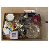 Tray Lot Of Assorted Candle Holders, Avon Crystal