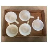 (4) Vintage Anchor Hocking Soup Bowls W/ Handle &