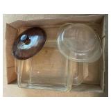 Tray Lot Of 2 Assorted Casserole Dishes & More