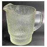 Indiana Glass Pitcher Clear Tree Bark Crystal Ice