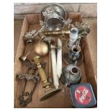 Assorted Candle Holders Including Brass,