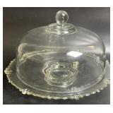 13ï¿½ Glass Cake Plate W/ Dome Lid