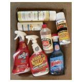 Tray Lot Of Assorted Cleaning Supplies & More