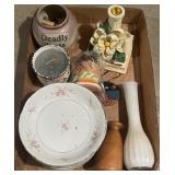 Tray Lot Of Assorted Candle Holders, Vase & More