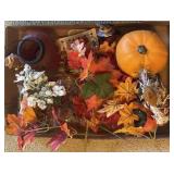 Tray Lot Of Assorted Fall Decor