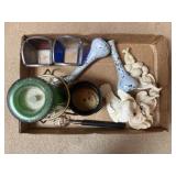 Tray Lot Of Assorted Candles Holders, Decor &