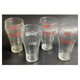 4 Bell Shaped Coca Cola Coke Fountain Glasses