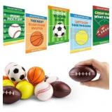 24 Valentines Cards With Sports Squeeze Balls
