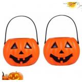 2 Plastic Pumpkin Buckets