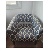 Blue Patterned Club Chair