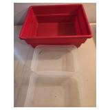 Red Bin and Clear Trays