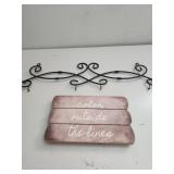 Wall Plaque with Iron Accent