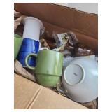Lot: Cups, Vase, Bowl