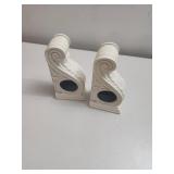 White Scroll Bookends