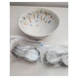 Decorative Bowl and Vintage Jar Lids